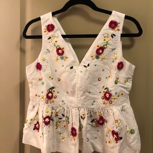 COPY - J Crew Embellished Peplum Top